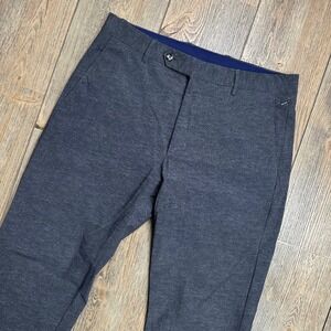 Zanella Noah Active Heather Gray Trousers Men 32x28 Made in Italy Stretch Pants